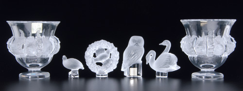 Appraisal: LALIQUE Group of modern items 's Comprising four figural letter