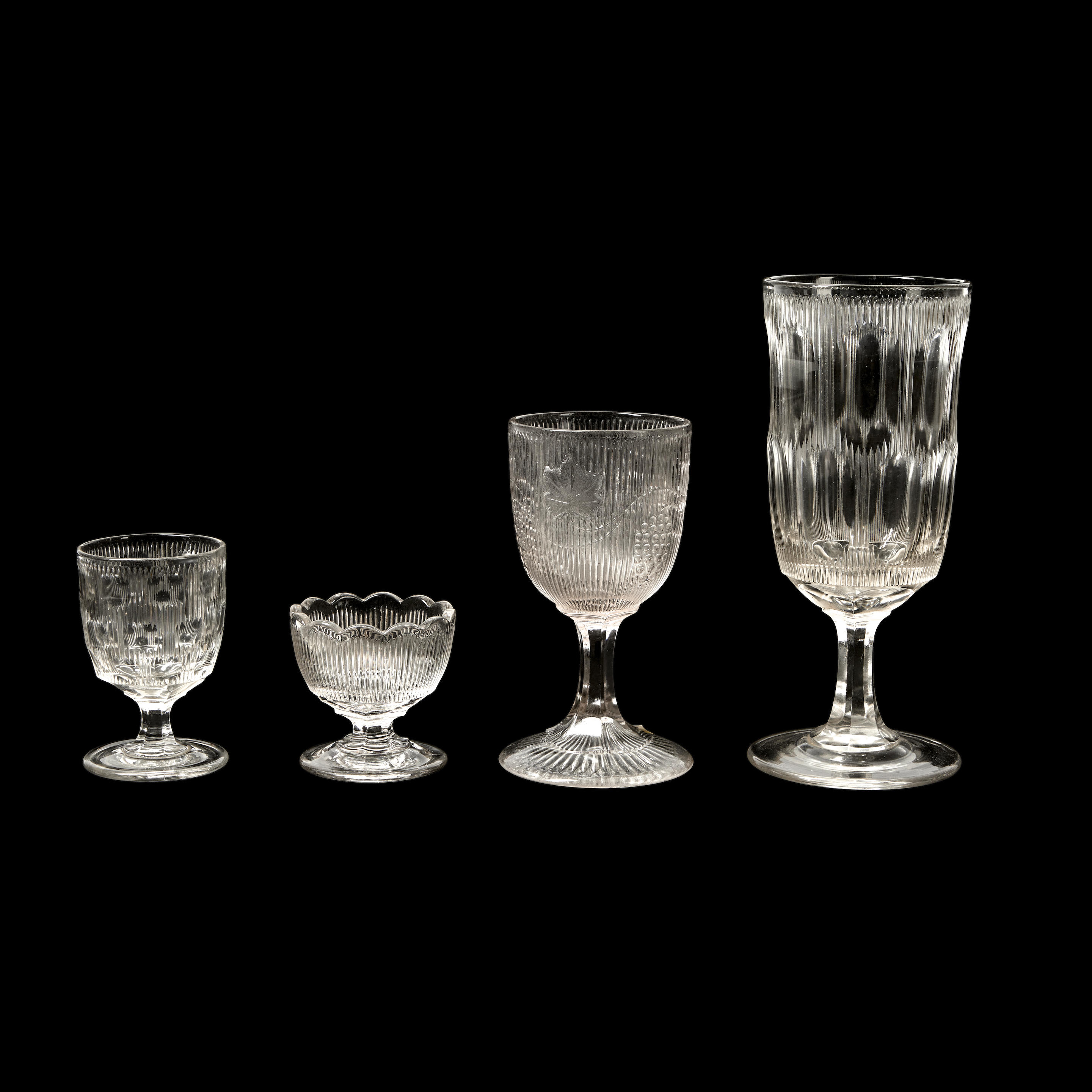 Appraisal: Eleven Pieces of Early American Colorless Pressed Glassware in Various