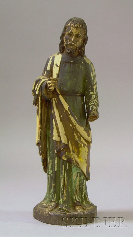 Appraisal: Polychrome Painted Carved Wood Santos Figure ht in