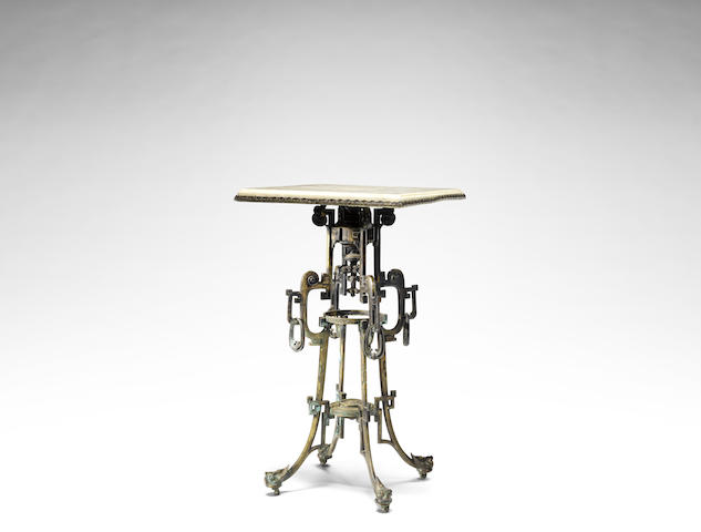 Appraisal: A French late th century Japonisme patinated-bronze occasional table by