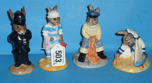 Appraisal: Royal Doulton Bunnykins figures Fisherman DB Policeman DB Mother DB