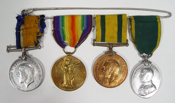 Appraisal: World War I military medal group comprising - War medal