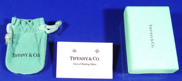 Appraisal: Boxed Tiffany Stirling Silver earrings in a Tiffany and Co