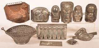 Appraisal: Ten Various Figural Chocolate Molds to h Good with wear