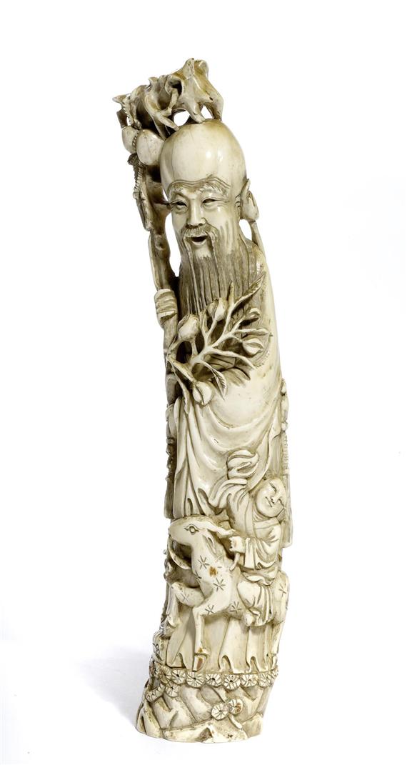 Appraisal: AN IVORY SHOULAO China circa height cm