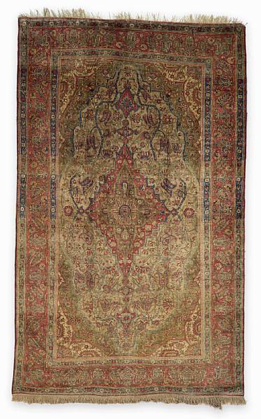 Appraisal: A Mohtasham Kashan rug Central Persia circa retaining original magenta