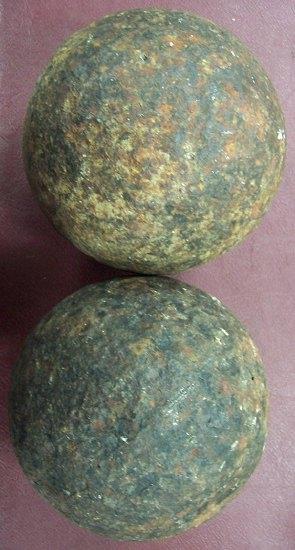 Appraisal: A pair of cannon balls believed to be Portuguese cm