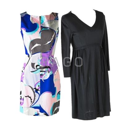 Appraisal: TWO EMILIO PUCCI DRESSES Printed cotton sleeveless stylized floral A-line