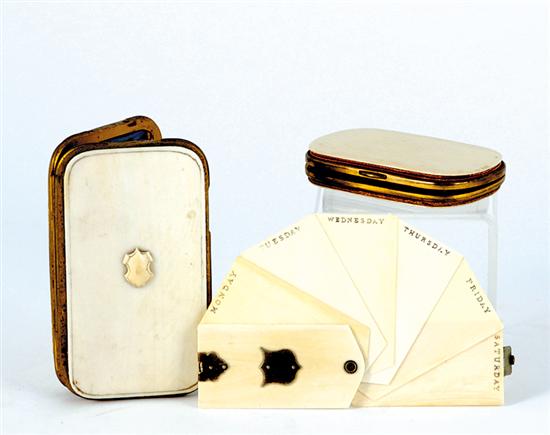 Appraisal: Collection of lady's ivory objects of vertu late th century