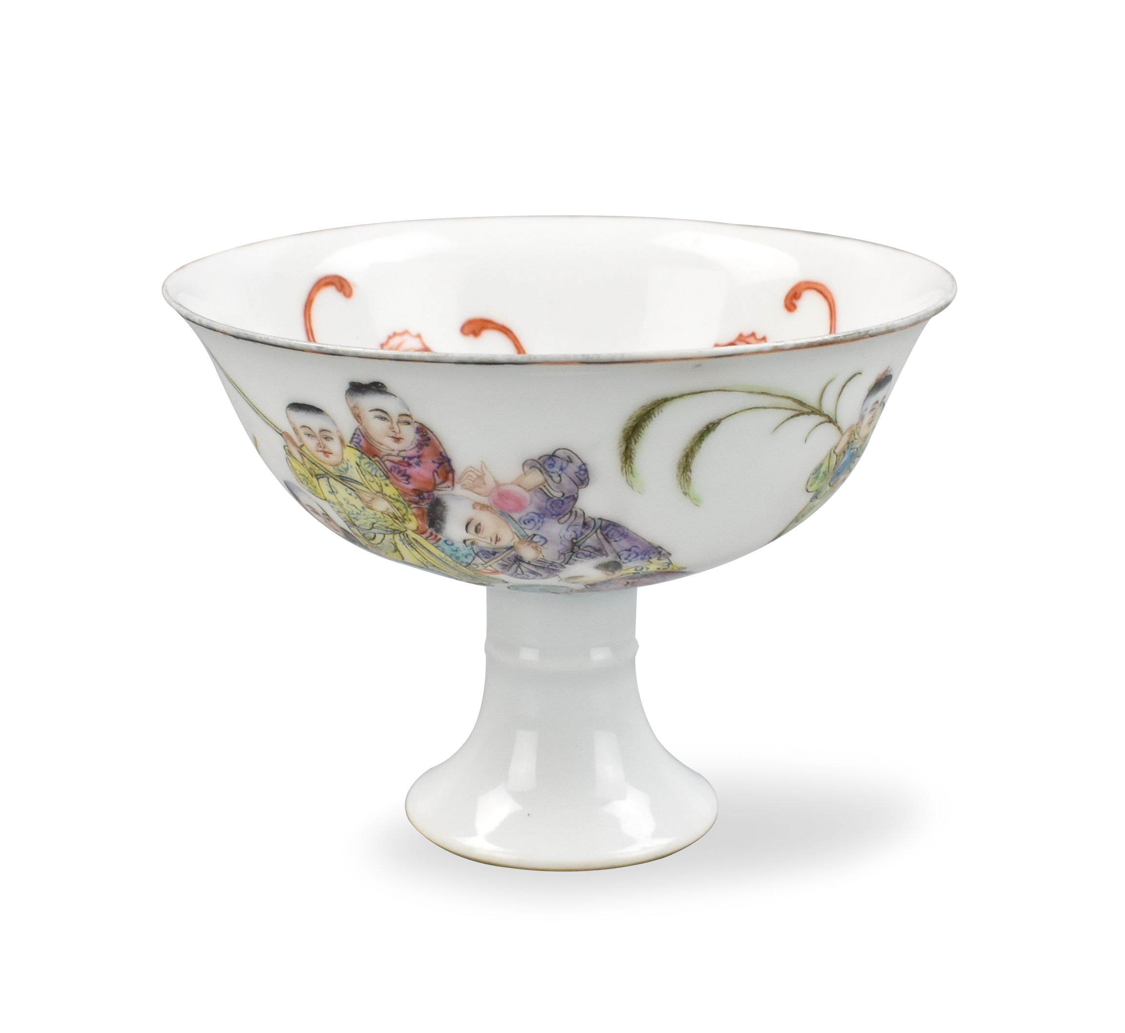 Appraisal: A Chinese Yongzheng mark but later famille rose stem bowl