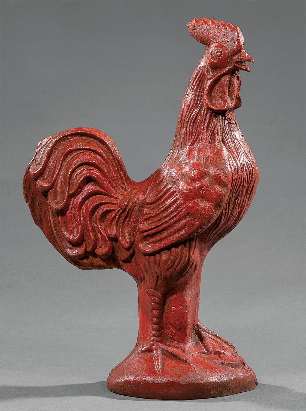 Appraisal: Cast Iron Garden Figure of a Rooster h in