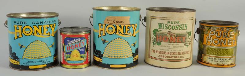 Appraisal: Lot of Honey Tins This lot includes two Pure Canadian