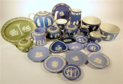 Appraisal: Collection of Wedgewood jasperware Comprising a teapot milk jug two