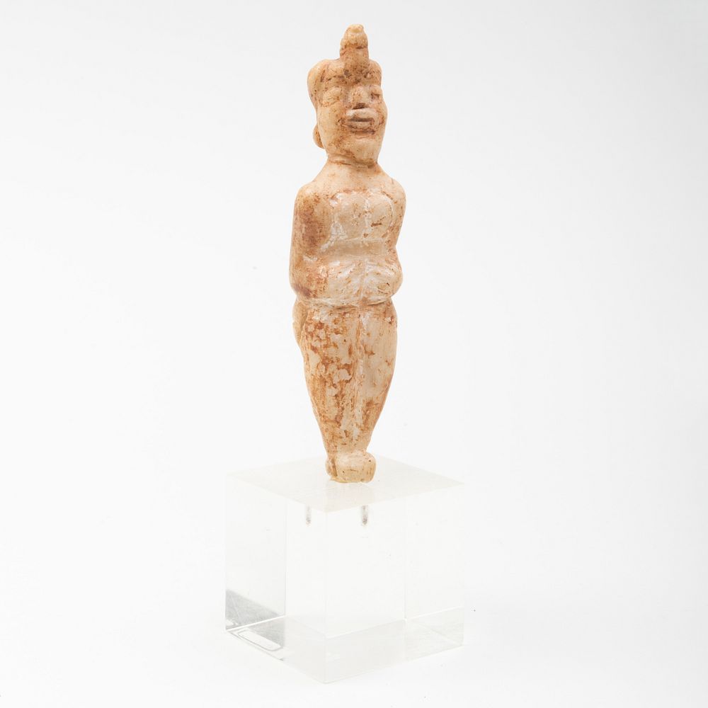 Appraisal: Persian Carved Calcite Figure of a Woman Carved with a