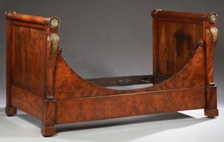 Appraisal: French Restauration Ormolu Mounted Carved Mahogany Daybed th c the