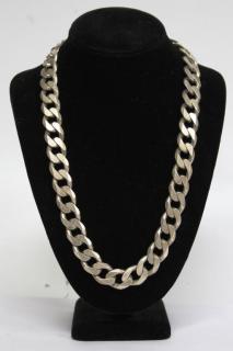 Appraisal: Italian Men's Heavy Sterling Silver Chain Necklace A string of