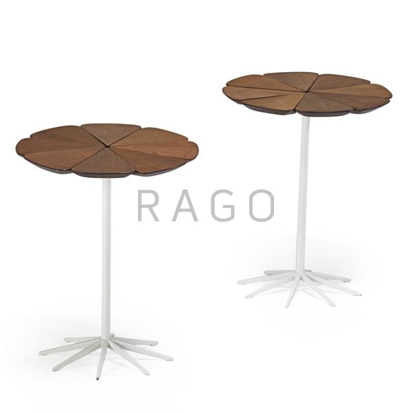 Appraisal: RICHARD SCHULTZ KNOLL ASSOCIATES Pr Petal tables Condition Report Some