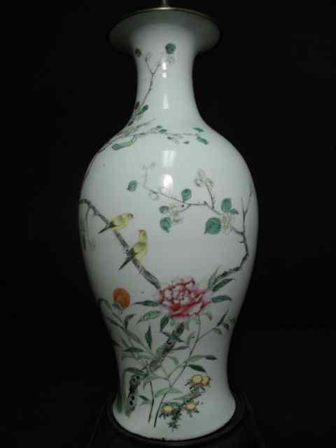 Appraisal: Chinese export famille rose ceramic vase mounted as a lamp