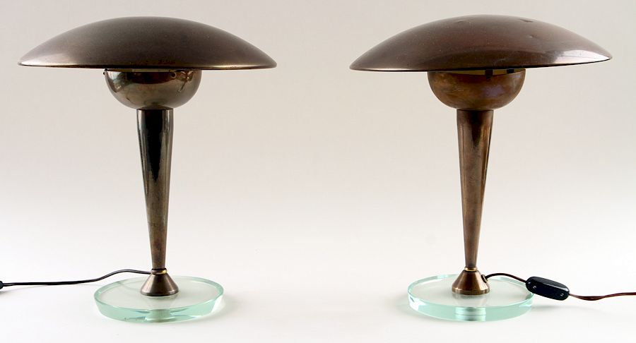 Appraisal: PAIR ITALIAN BRASS ONE LIGHT TABLE LAMPS A pair of