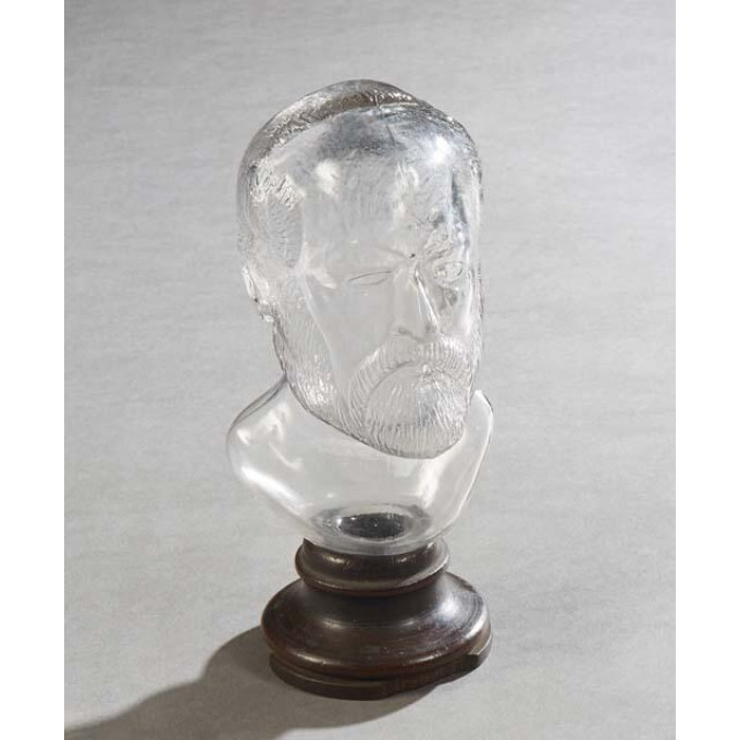 Appraisal: Bust of Robert E Lee Clear Glass Figural Bitters Bottle