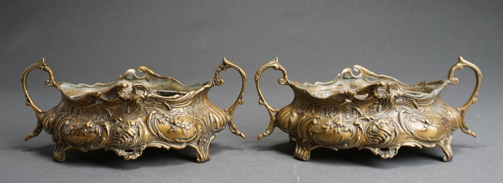 Appraisal: Pair Rococo Style Brass Jardinieres x x in x x