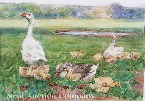 Appraisal: George Henry Clements American Louisiana - A Gaggle of Geese