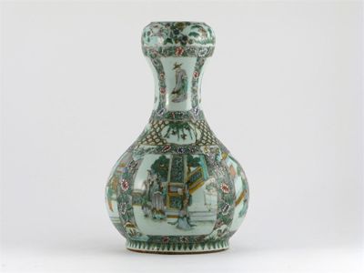 Appraisal: A Chinese Canton bottle vase painted with panels containing figures