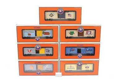 Appraisal: Lionel O Gauge I Love State Box Cars consisting of