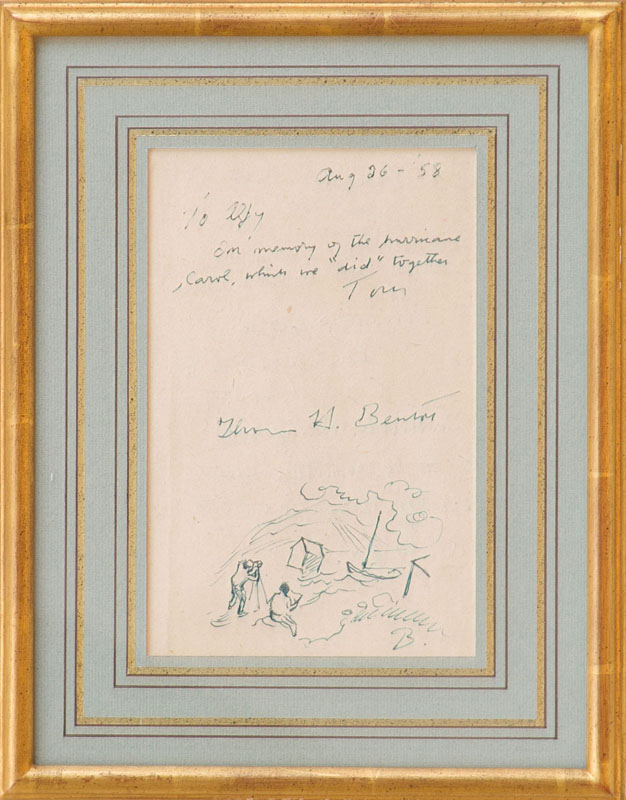 Appraisal: THOMAS HART BENTON - HURRICANE CAROL Ink on paper signed