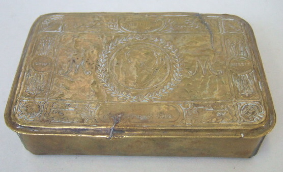 Appraisal: Princess Mary's brass tobacco box the lid with Princess Mary's