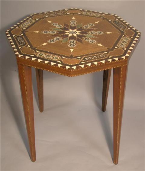 Appraisal: LEVANTINE STYLE INLAID OCTAGONAL SIDE TABLE th century the octagonal