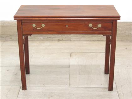 Appraisal: Chippendale mahogany game table late th century Rectangular folding top