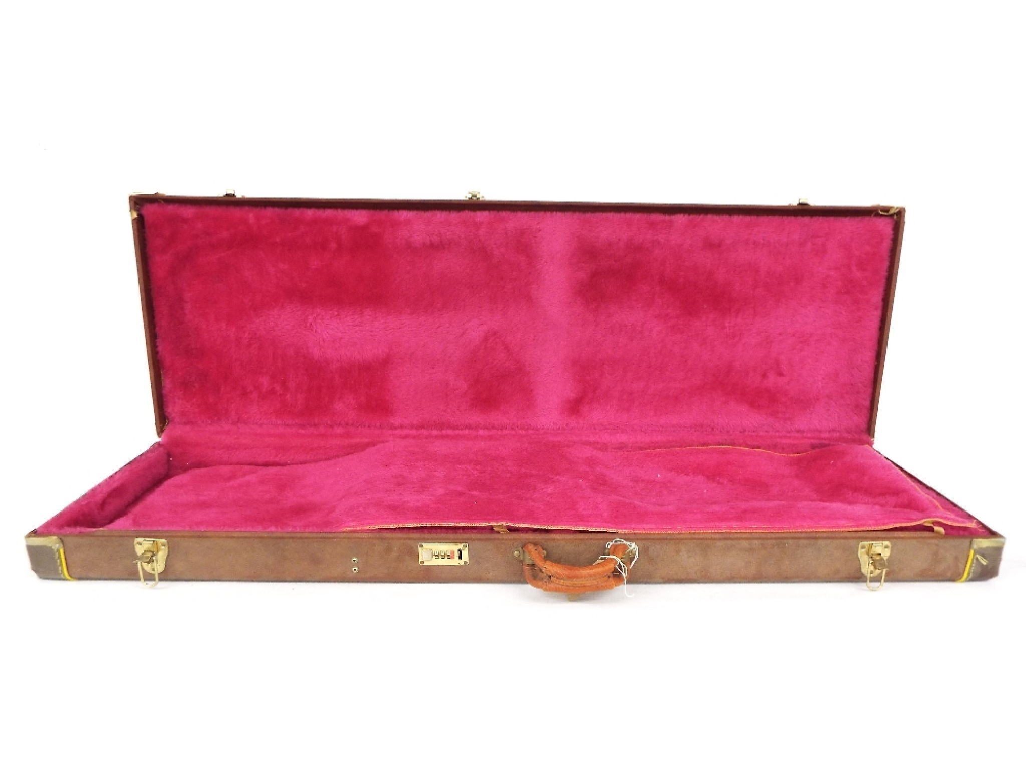 Appraisal: Gibson Thunderbird guitar hard case with brown exterior and pink