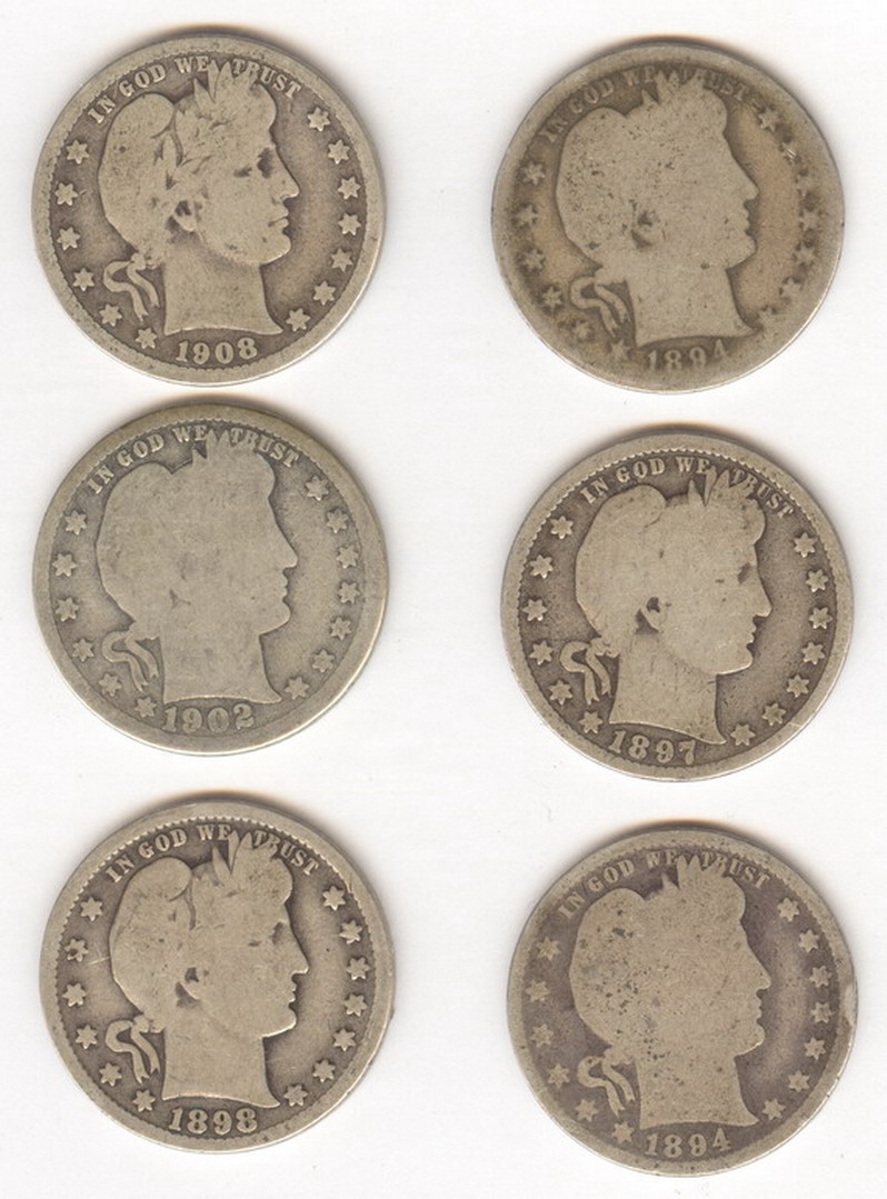 Appraisal: SIX U S BARBER QUARTERS Dates O O D