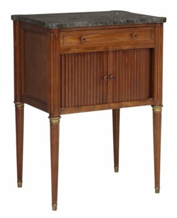 Appraisal: French Louis XVI style mahogany side table bedside cabinet th