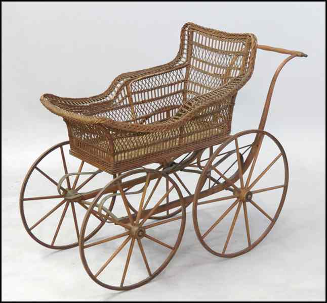 Appraisal: VICTORIAN WICKER BABY BUGGY H '' W '' D ''