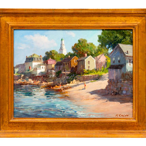 Appraisal: Rudolph Colao American - Coastal Landscape Oil on Board signed