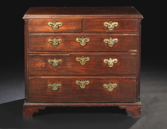 Appraisal: George III Mahogany Chest fourth quarter th century the rectangular