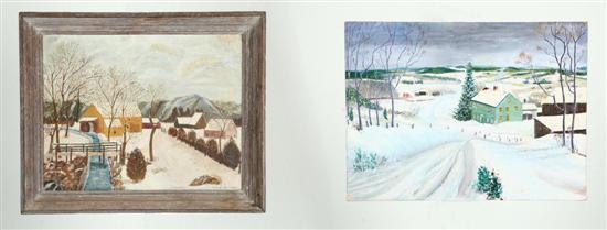 Appraisal: TWO WINTER LANDSCAPES AMERICAN EARLY TH CENTURY Includes an oil