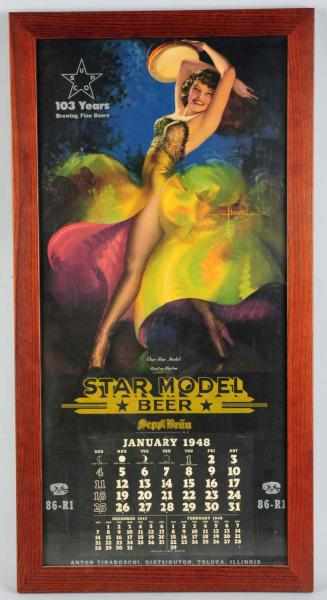 Appraisal: Star Model Beer Calendar Lithograph Rippling Rhythm Nice colors with