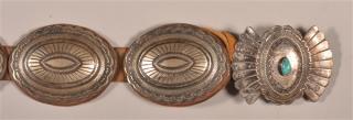 Appraisal: Vintage Navajo Sterling Silver Concho Belt Buckle is signed Sterling