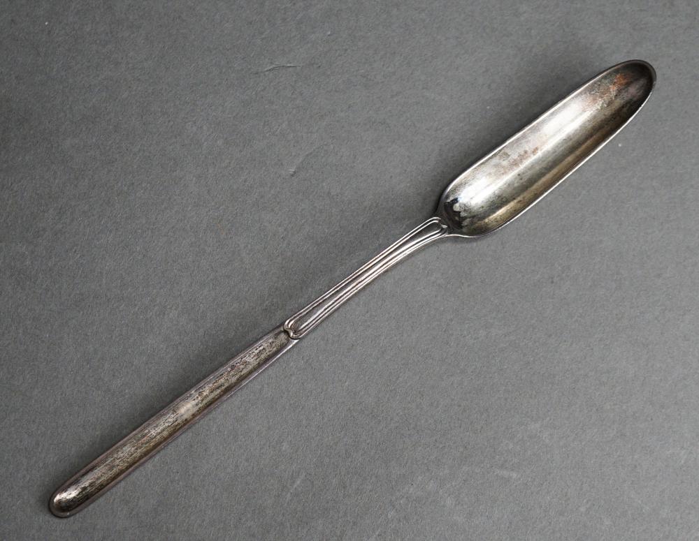 Appraisal: GEORGE III SILVER MARROW SCOOP GEORGE SMITH III WILLIAM FEARN