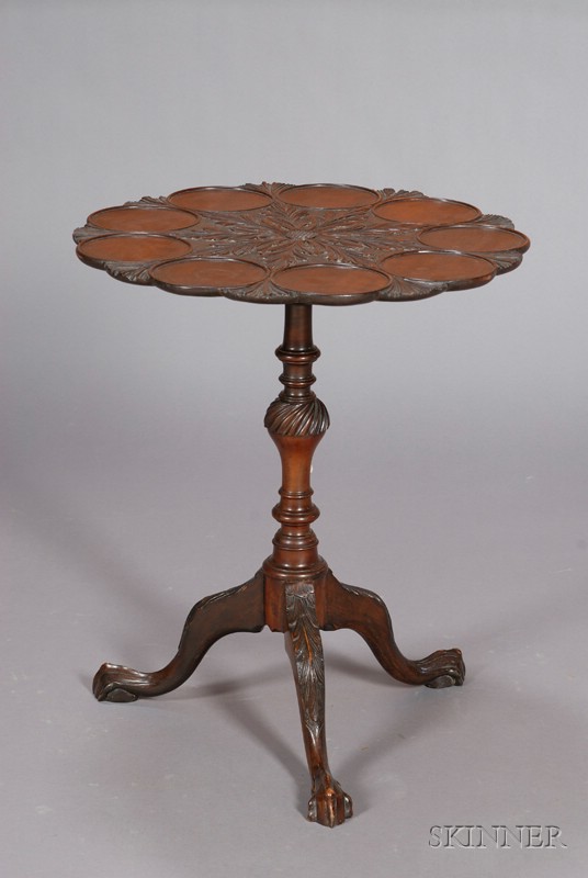 Appraisal: Chippendale-style Carved Mahogany Supper Table early th century shaped top