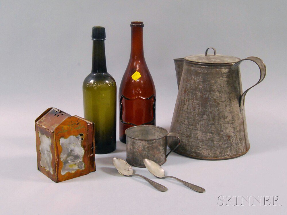 Appraisal: Group of Miscellaneous Metal and Glass Objects th century a