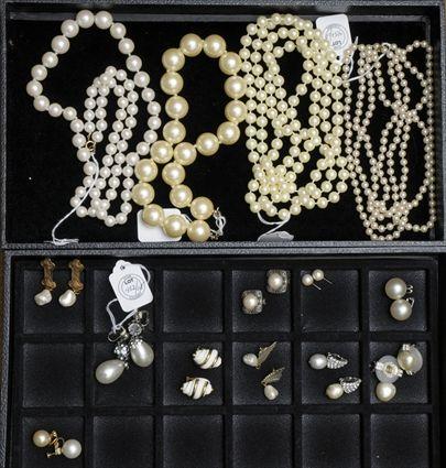 Appraisal: Assorted Costume Jewelry Comprising four simulated pearl necklaces to in