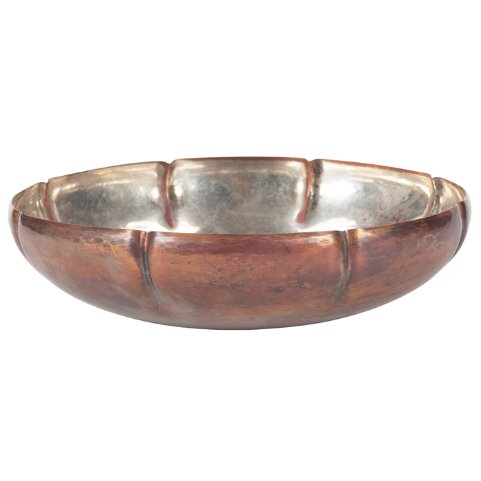 Appraisal: Rebecca Cauman bowl Boston metalsmith lobed form in hammered copper