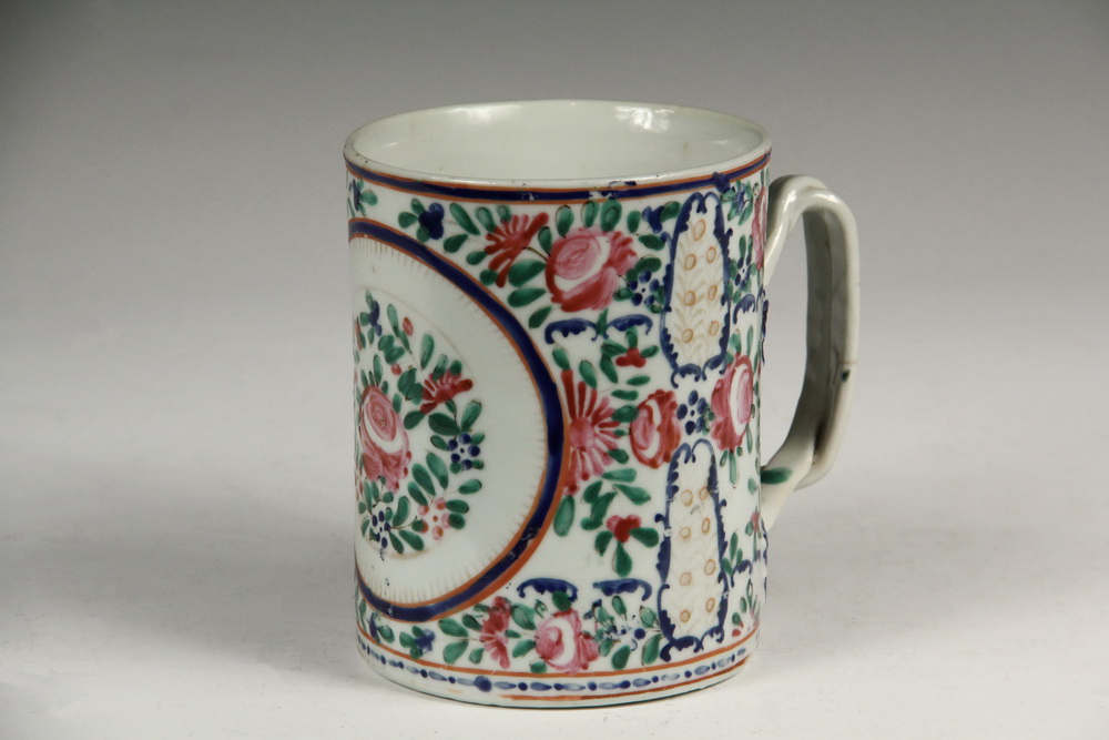 Appraisal: CHINESE EXPORT MUG - th c Canton Famille Rose Cylindrical