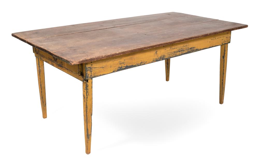 Appraisal: PLANK-TOP KITCHEN TABLE FIRST HALF OF THE TH CENTURY HEIGHT