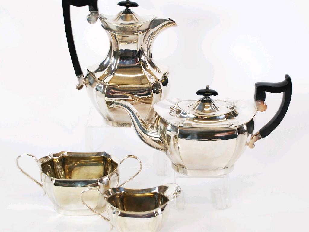 Appraisal: Electro plated TEA SERVICE of four pieces of Georgian styleEST