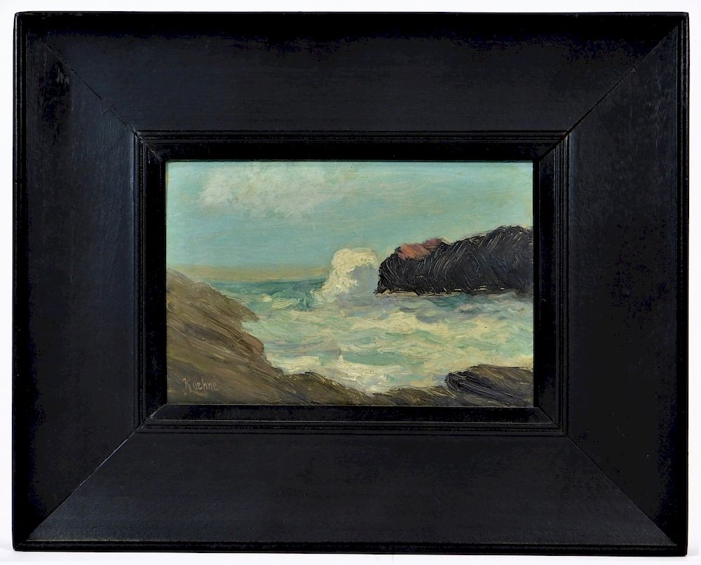 Appraisal: Max Kuehne O B Coastal Seascape Painting Max Kuehne New